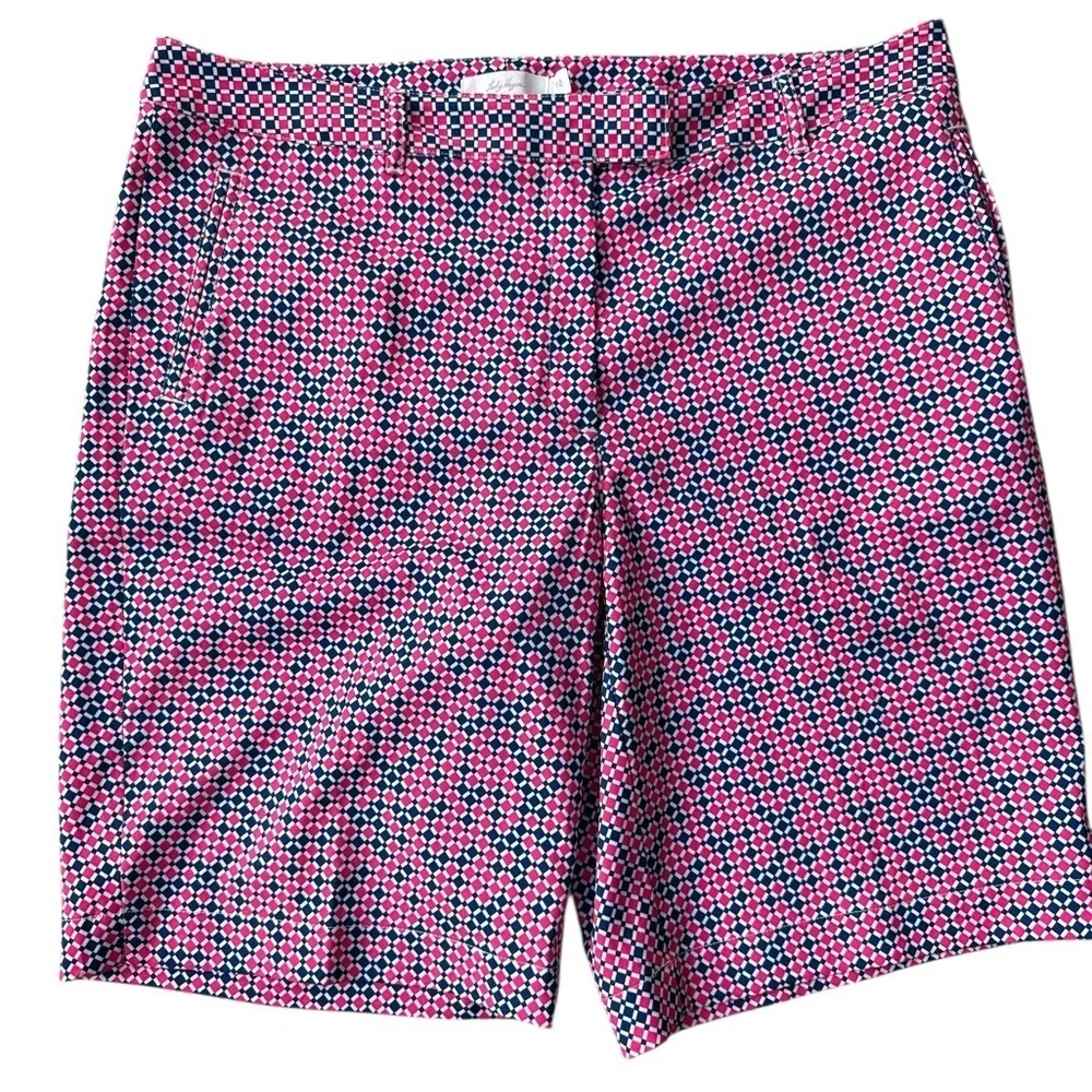 Lady Hagen  Women’s Golf Checkered Plaid Casual Shorts Pink/Blue